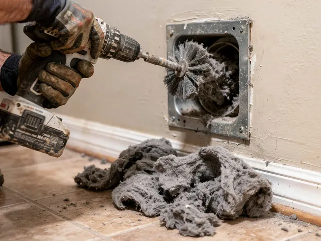 Certified Fort Mill Dryer Vent Cleaning technician performing dryer vent cleaning in Fort Mill